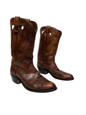 Vintage Durango Men's Sz 9.5D Embroidered Brown Leather Western Cowboy Boots